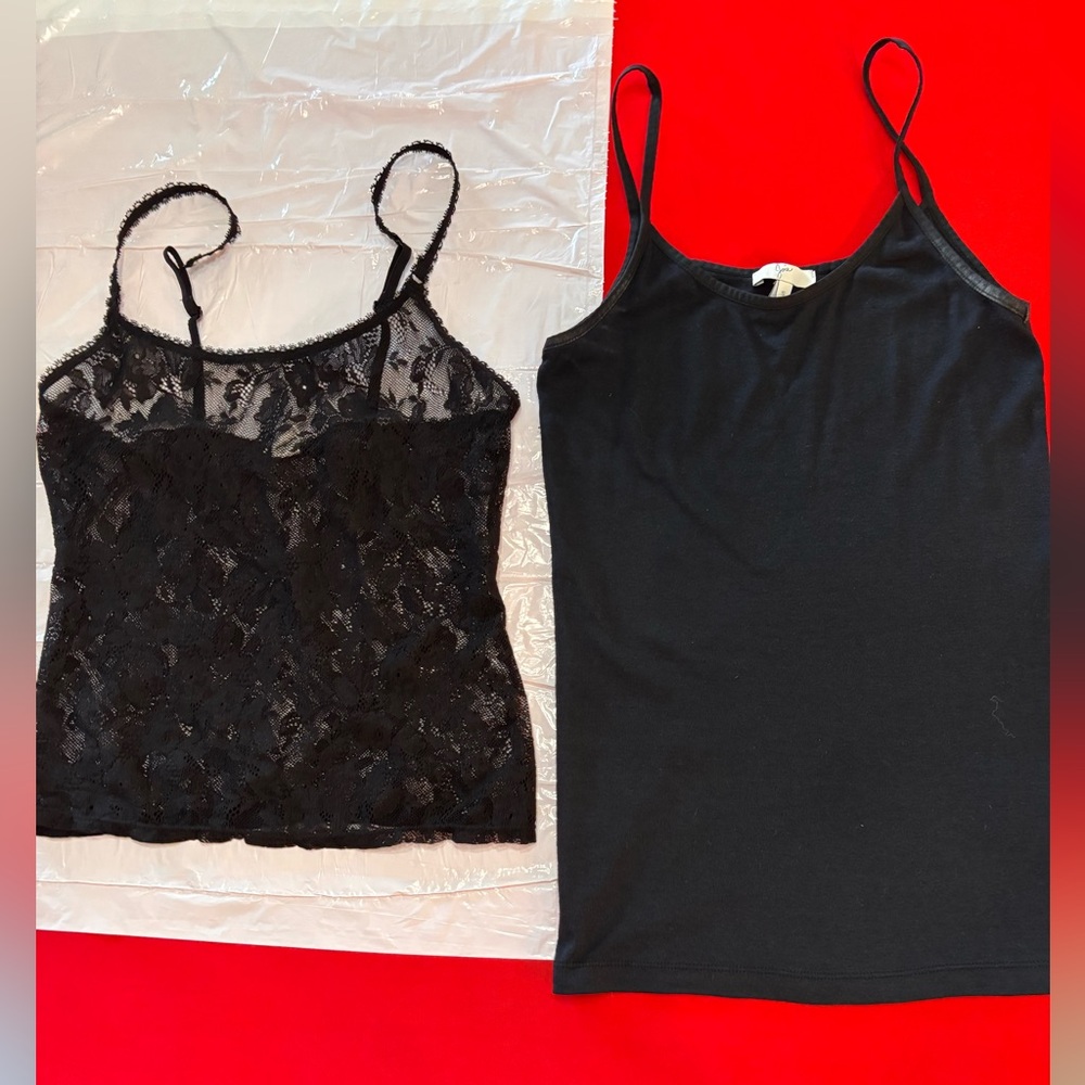 Black Camisole Bundle —Lace plus solid / Calvin Cline/ @ Joie. Small